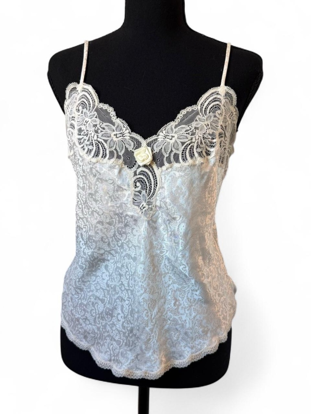 Christian Dior Ivory Lace Cami Vintage Lingerie Top Made in USA